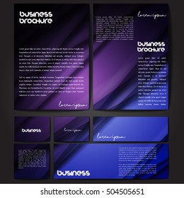 Corporate identity template set. Business stationery mock-up with colorful fading stripes. Branding design. Letter envelope, card, catalog, paper, notebook, presentation, letterhead. Vector