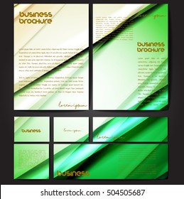 Corporate identity template set. Business stationery mock-up with colorful fading stripes. Branding design. Letter envelope, card, catalog, paper, notebook, presentation, letterhead. Vector