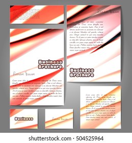 Corporate identity template set. Business stationery mock-up with colorful fading stripes. Branding design. Letter envelope, card, catalog, paper, notebook, presentation, letterhead. Vector