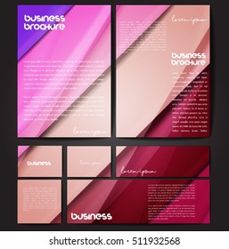 Corporate identity template set. Business stationery mock-up with colorful fading stripes. Branding design. Letter envelope, card, catalog, paper, notebook, presentation, letterhead. Vector