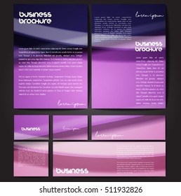 Corporate identity template set. Business stationery mock-up with colorful fading stripes. Branding design. Letter envelope, card, catalog, paper, notebook, presentation, letterhead. Vector