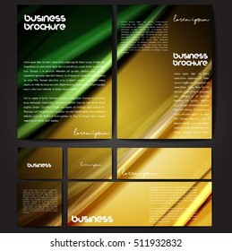 Corporate identity template set. Business stationery mock-up with colorful fading stripes. Branding design. Letter envelope, card, catalog, paper, notebook, presentation, letterhead. Vector