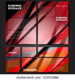 Corporate identity template set. Business stationery mock-up with colorful fading stripes. Branding design. Letter envelope, card, catalog, paper, notebook, presentation, letterhead. Vector