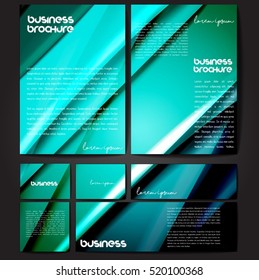 Corporate identity template set. Business stationery mock-up with colorful fading stripes. Branding design. Letter envelope, card, catalog, paper, notebook, presentation, letterhead. Vector