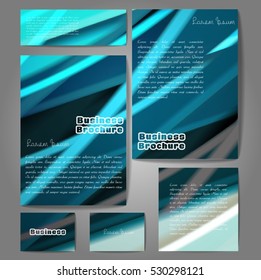 Corporate identity template set. Business stationery mock-up with colorful fading stripes. Branding design. Letter envelope, card, catalog, paper, notebook, presentation, letterhead. Vector