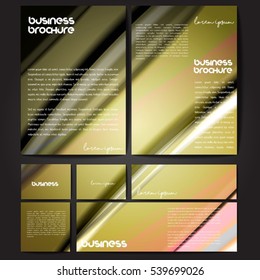 Corporate identity template set. Business stationery mock-up with colorful fading stripes. Branding design. Letter envelope, card, catalog, paper, notebook, presentation, letterhead. Vector