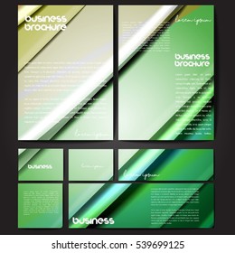 Corporate identity template set. Business stationery mock-up with colorful fading stripes. Branding design. Letter envelope, card, catalog, paper, notebook, presentation, letterhead. Vector