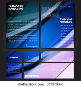 Corporate identity template set. Business stationery mock-up with colorful fading stripes. Branding design. Letter envelope, card, catalog, paper, notebook, presentation, letterhead. Vector