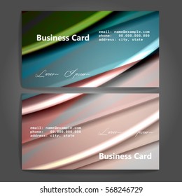 Corporate identity template set. Business stationery mock-up with colorful fading stripes. Branding design. Letter envelope, card, catalog, paper, notebook, presentation, letterhead. Vector
