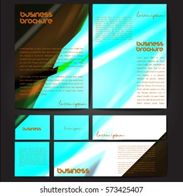 Corporate identity template set. Business stationery mock-up with colorful fading stripes. Branding design. Letter envelope, card, catalog, paper, notebook, presentation, letterhead. Vector