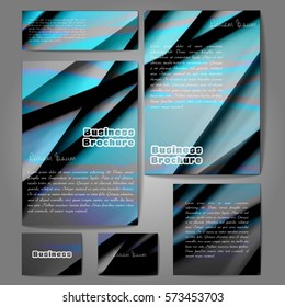 Corporate identity template set. Business stationery mock-up with colorful fading stripes. Branding design. Letter envelope, card, catalog, paper, notebook, presentation, letterhead. Vector