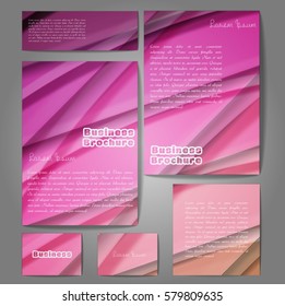 Corporate identity template set. Business stationery mock-up with colorful fading stripes. Branding design. Letter envelope, card, catalog, paper, notebook, presentation, letterhead. Vector