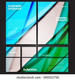 Corporate identity template set. Business stationery mock-up with colorful fading stripes. Branding design. Letter envelope, card, catalog, paper, notebook, presentation, letterhead. Vector