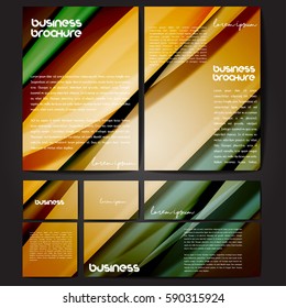 Corporate identity template set. Business stationery mock-up with colorful fading stripes. Branding design. Letter envelope, card, catalog, paper, notebook, presentation, letterhead. Vector