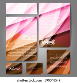 Corporate identity template set. Business stationery mock-up with colorful fading stripes. Branding design. Letter envelope, card, catalog, paper, notebook, presentation, letterhead. Vector