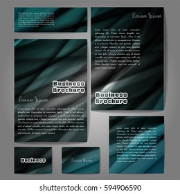 Corporate identity template set. Business stationery mock-up with colorful fading stripes. Branding design. Letter envelope, card, catalog, paper, notebook, presentation, letterhead. Vector