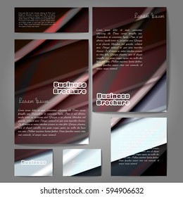 Corporate identity template set. Business stationery mock-up with colorful fading stripes. Branding design. Letter envelope, card, catalog, paper, notebook, presentation, letterhead. Vector