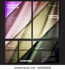 Corporate identity template set. Business stationery mock-up with colorful fading stripes. Branding design. Letter envelope, card, catalog, paper, notebook, presentation, letterhead. Vector