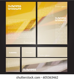 Corporate identity template set. Business stationery mock-up with colorful fading stripes. Branding design. Letter envelope, card, catalog, paper, notebook, presentation, letterhead. Vector