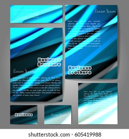 Corporate identity template set. Business stationery mock-up with colorful fading stripes. Branding design. Letter envelope, card, catalog, paper, notebook, presentation, letterhead. Vector