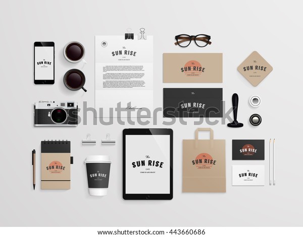 Download Corporate Identity Template Set Logo Sample Stock Vector Royalty Free 443660686