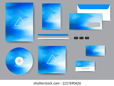 Сreative corporate identity template with soft blurred background