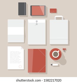 Corporate identity template stationery objects on flat surface