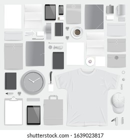 Corporate identity template stationery objects on flat surface