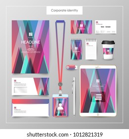 Corporate Identity template value design. Business cover branding mockup of logo template on  background layout. Vector premium pattern Illustration.