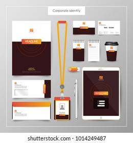 Corporate Identity template value design. Business cover branding mockup of logo template on  background layout. Vector premium pattern Illustration.