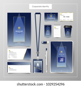 Corporate Identity template value design. Business cover branding mockup of logo template on  background layout. Vector premium pattern Illustration.
