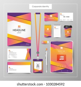 Corporate Identity template value design. Business cover branding mockup of logo template on  background layout. Vector premium pattern Illustration.
