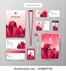 Corporate Identity template value design. Business cover branding mockup of logo template on  background layout. Vector premium pattern Illustration.