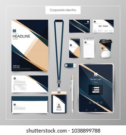 Corporate Identity template value design. Business cover branding mockup of logo template on  background layout. Vector premium pattern Illustration.