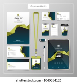 Corporate Identity template value design. Business cover branding mockup of logo template on  background layout. Vector premium pattern Illustration.
