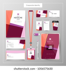 Corporate Identity template value design. Business cover branding mockup of logo template on  background layout. Vector premium pattern Illustration.