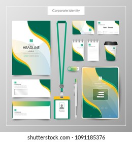 Corporate Identity template value design. Business cover branding mockup of logo template on  background layout. Vector premium pattern Illustration.