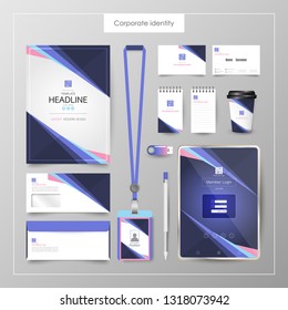 Corporate Identity template value design. Business cover branding mockup of logo template on  background layout. Vector premium pattern Illustration.