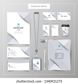 Corporate Identity template value design. Business cover branding mockup of logo template on  background layout. Vector premium pattern Illustration.