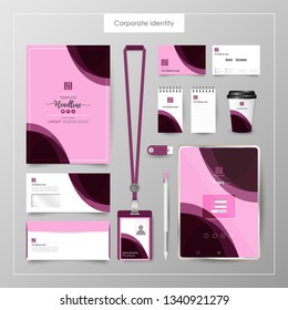 Corporate Identity template value design. Business cover branding mockup of logo template on  background layout. Vector premium pattern Illustration.