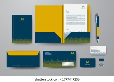 Corporate Identity template value design. Business cover branding mock-up of logo template on background layout. Vector premium pattern Illustration.