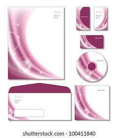 Corporate Identity Template Vector - letterhead, business and gift cards, cd, cd cover, envelope.