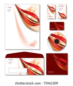 Corporate Identity Template Vector -  letterhead, business and gift cards,  cd, cd cover, envelope