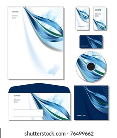 Corporate Identity Template Vector - letterhead, business and gift cards, cd, cd cover, envelope. Eps10.