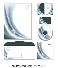 Corporate Identity Template Vector - letterhead, business and gift cards, cd, cd cover, envelope.