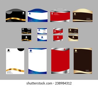 Corporate identity template vector set