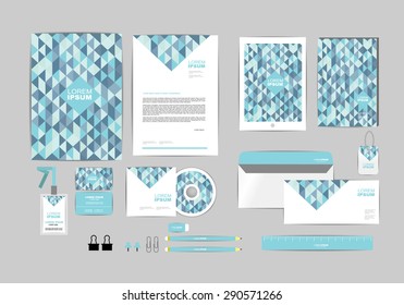 corporate identity template for your business includes CD Cover, Business Card, folder, ruler, Envelope and Letter Head Designs P