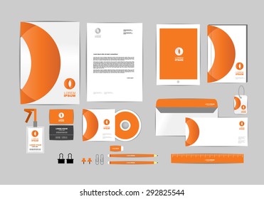 corporate identity template for your business includes CD Cover, Business Card, folder, ruler, Envelope and Letter Head Designs R