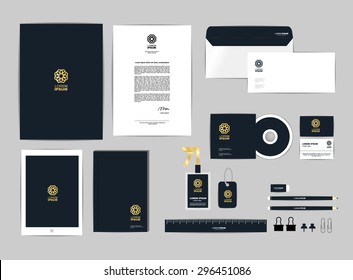 Corporate Identity Template For Your Business Includes CD Cover, Business Card, Folder, Ruler, Envelope And Letter Head Designs V