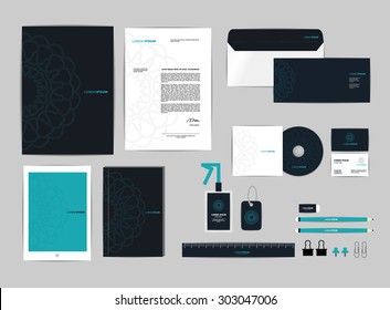 corporate identity template for your business includes CD Cover, Business Card, folder, ruler, Envelope and Letter Head Designs No. 2